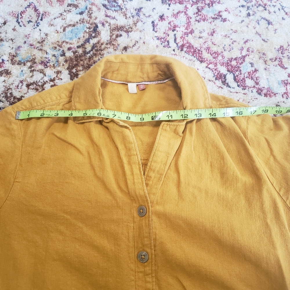 Anthropologie Pilcro Summer Linen Cotton Mini Dress Gold Yellow Size XS - Picture 8 of 11